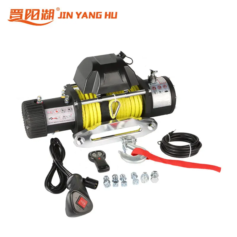JYH Portable Electric Boat Anchor Mini Winch 12v 24v 6000lbs Steel Wire Rope For Auto 4WD view 2