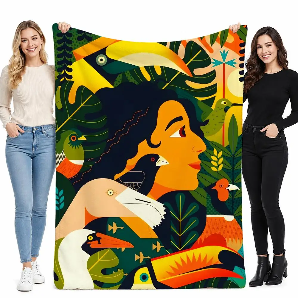 Owen D-Davey Famous Artist Throw Soft Cozy Flannel Blanket for Couch Sofa Bed, Mid-Century Modern Art Lover Gift