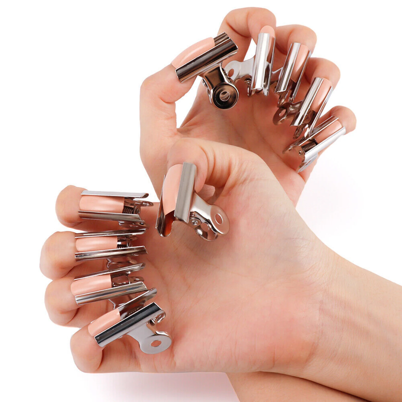 5pcs C Curve Nail Pinching Clips Nail Art Fiber Extension Clamps for Nail Fiberglass Extension