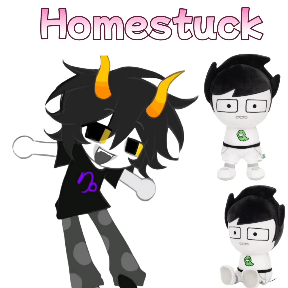 Homestuck John Egbert peluche carino 18 cm ragazzo senza braccioli con vestiti bianchi capelli neri bambola di pezza cuscino giocattolo per regali per bambini
