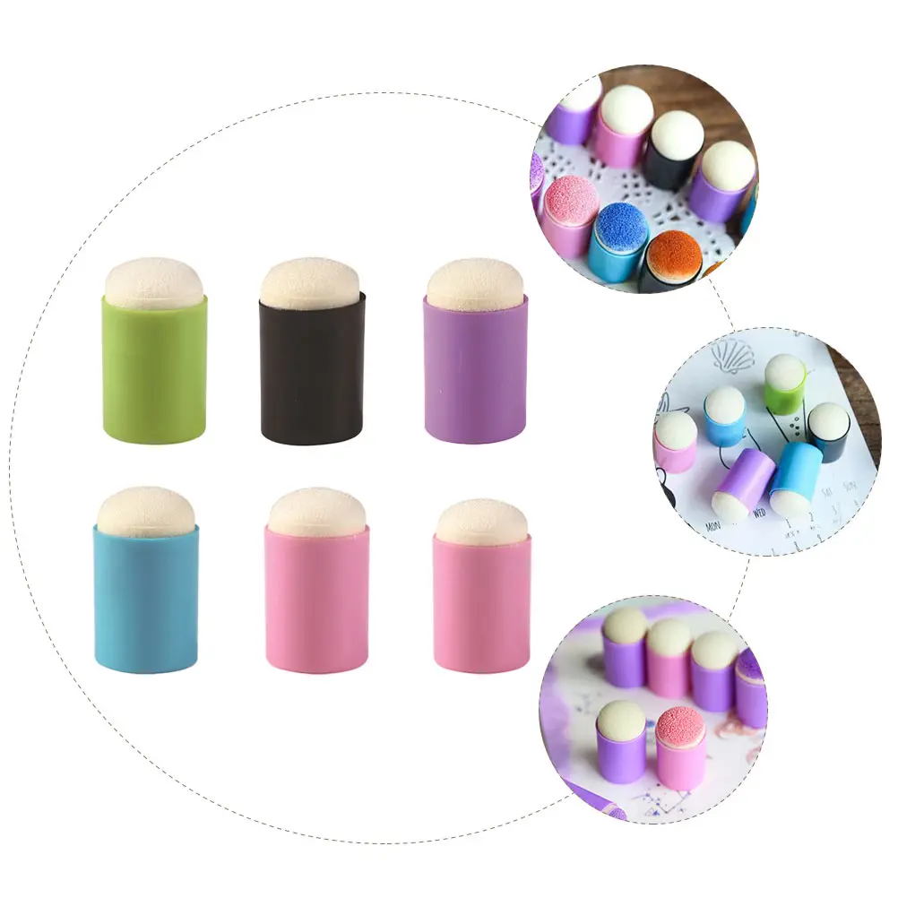 

6pcs Finger Dauber Sponge Applicators for Crafts Painting Tools Handmade Ink Clay Cover Stamping Daubers Supplies