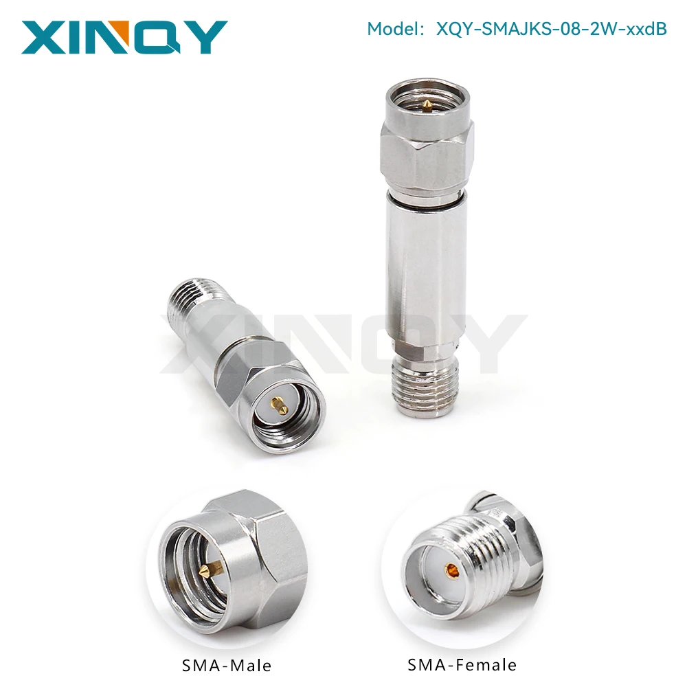 XINQY 8G 2W RF attenuator 1/3/5/6/10/20/30dB SMA coaxial signal fixed attenuator head