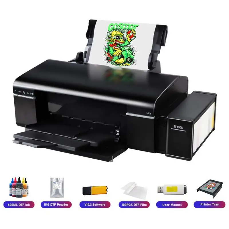 Top A4 DTF Printer A4 For Epson L805 DTF Printer Machine Directly To Film Printer for fabric clothes t shirt printing machine