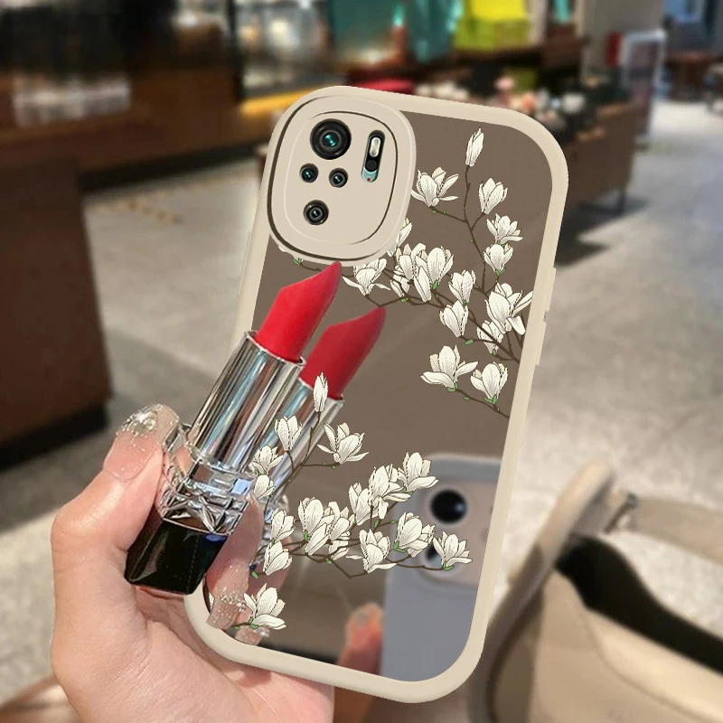 Korea Cute Flower Case for Xiaomi Redmi Note 10 Pro Max 10S 9S 9Pro 8 7 Pro Fashion Mirror Shockproof Soft TPU Phone Shell