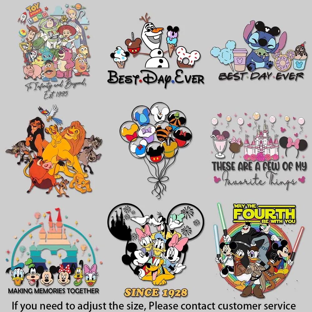 Pegatinas del Festival de Mickey, parches de transferencia térmica "Best Day Ever" para ropa, colores vibrantes y duraderos, regalo DIY