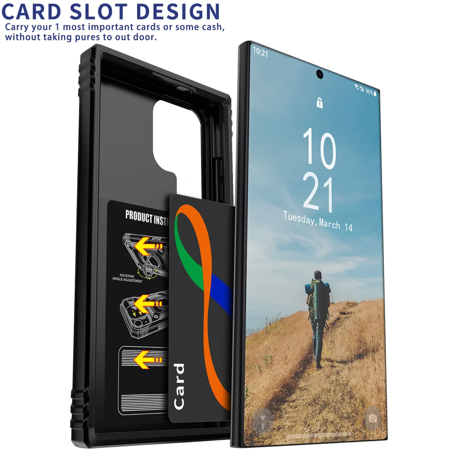 Dla Samsung Galaxy S25/S25+/S25 Ultra 5G Etui na telefon Hybrid Ring Kickstand Card Slot Camera Protection Hard Shockproof Cover