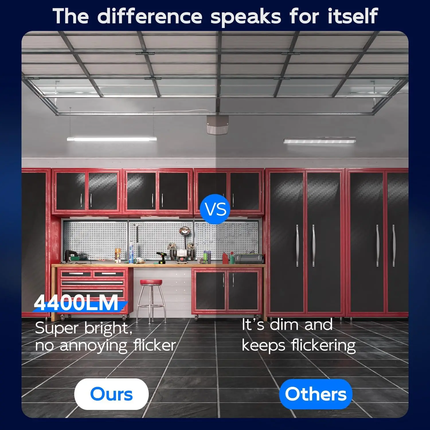 Hykolity Lot de 4 Lampes LED de Magasin Connectables, 4FT 42W [Équivalent 250W], 4400lm, 5000K Lumière du Jour, avec Prise, Luminaire Utilitaire, Ha