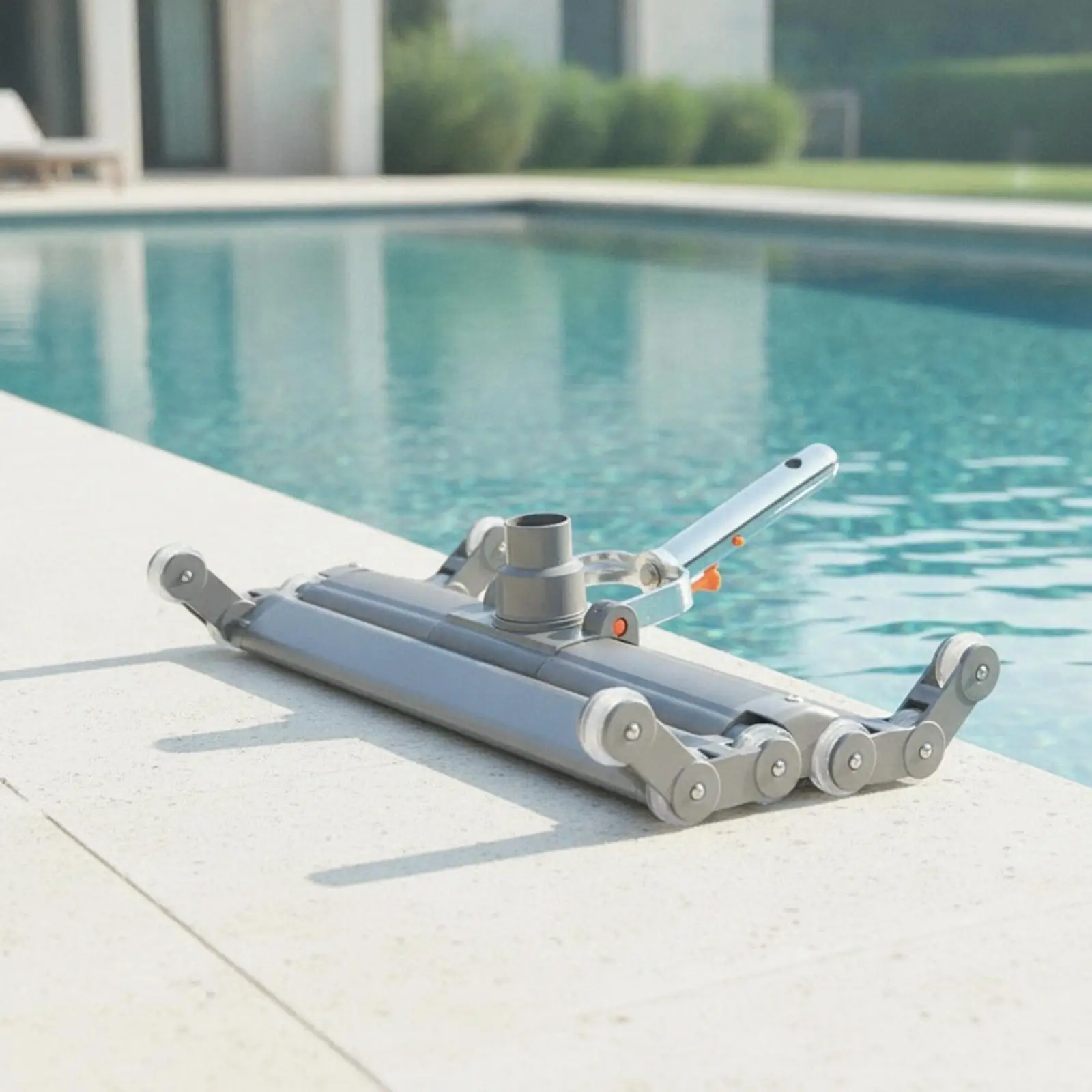 Sturdy Metal Pool Vacuum Head with Guide Wheels Multi Function Robot Cleaner for Pools