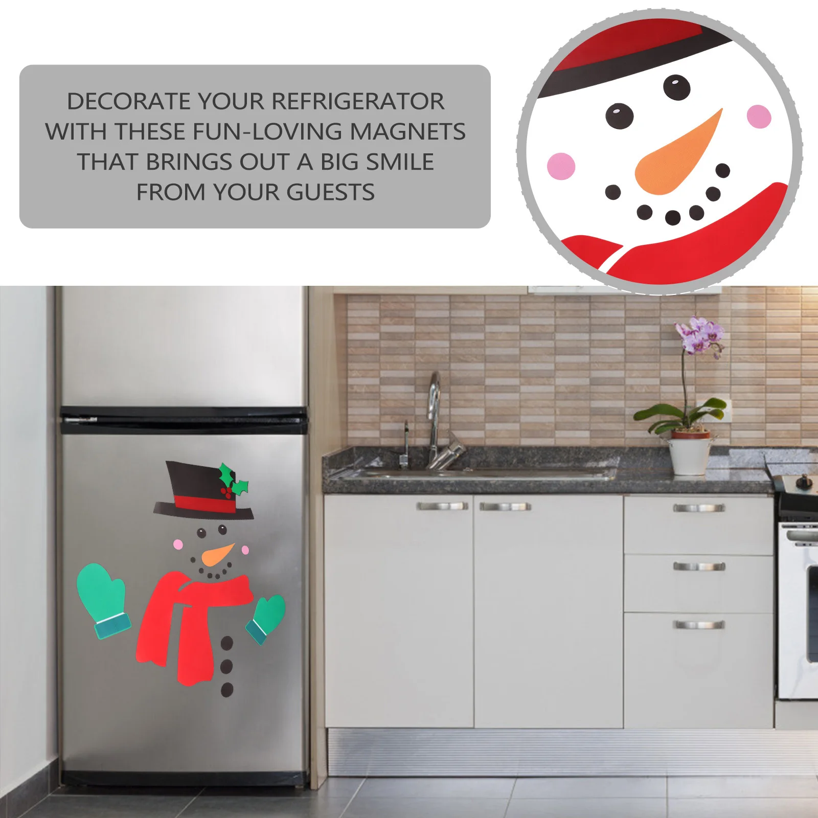 

1Pcs Snowman Fridge Magnet Christmas Cartoon Refrigerator Sticker Kitchen Decoration Xmas Fridge Magnet Accessories Gifts