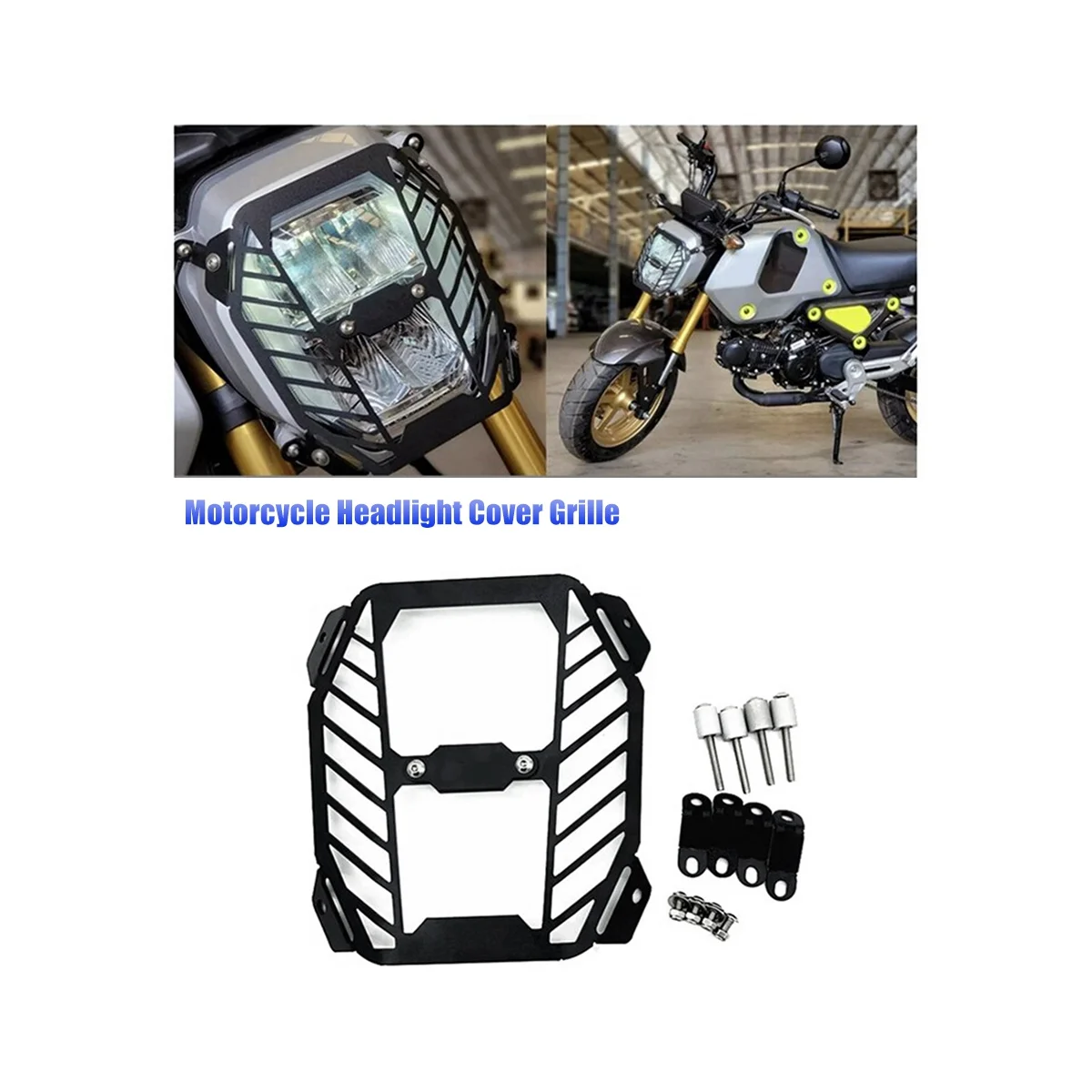 Motocicleta Farol Protector Guard, Head Light Lamp Grille, Shield Protection Cover para Honda MSX125 GROM 125SF 21-23