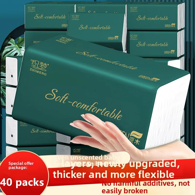 8-40packs Of Native Wood Pulp Toilet Paper 280sheets5layers 56puffs Per Pack Ultra Soft Facial Tissue Paper Napkins Toilet Paper