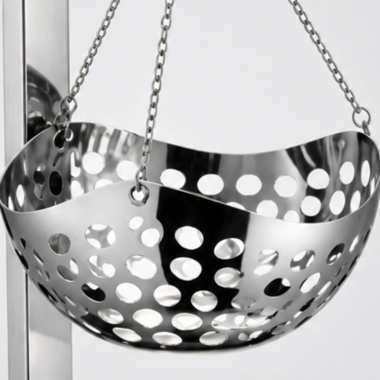 Stainless Steel Hanging Fruit Bowl Stand Ventilated Perforated Fruit Bowl with Stand Freestanding Sturdy for Kitchen