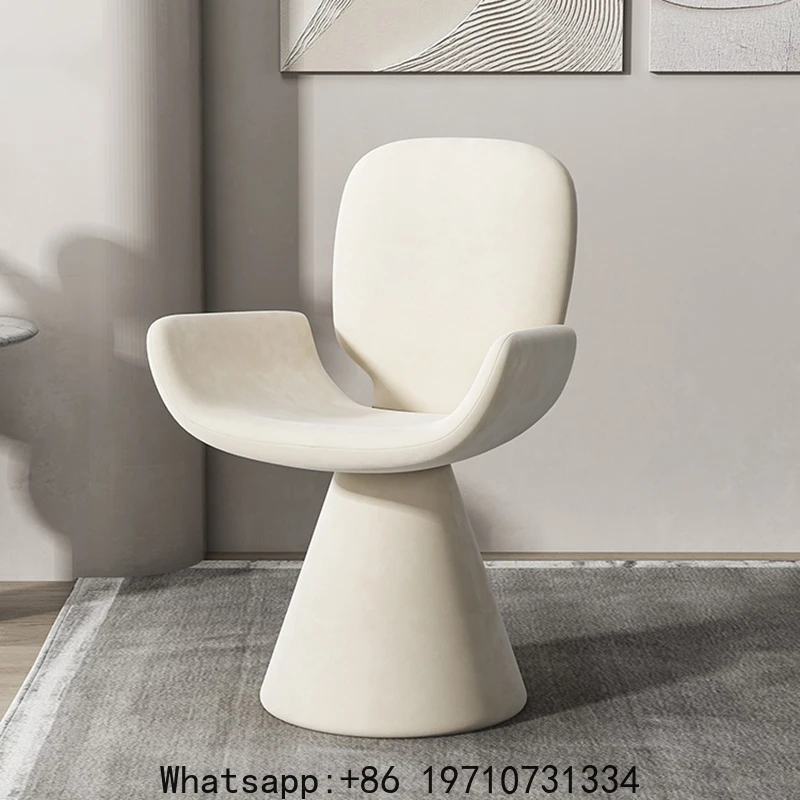 

Solid Wood Swivel Chairs Portable Dining Chair Bedroom Makeup Bench Living Rooms Armchair Backrest Nordic Kitchen Furniture