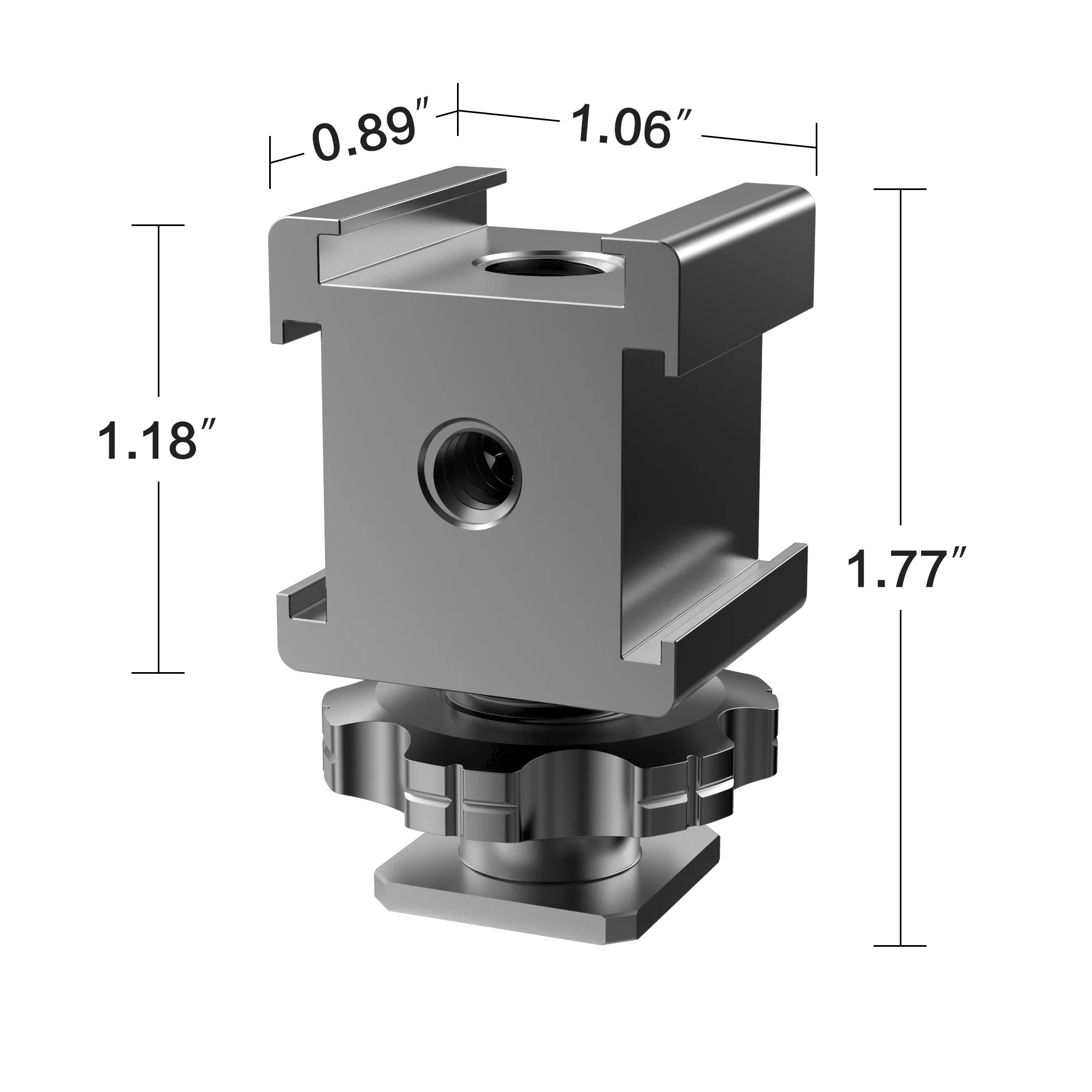 Kamera ze stopu aluminium Potrójny adapter do mocowania zimnej stopki Uchwyt przedłużający gorącą stopkę do lustrzanek GoPro Lampa błyskowa itp.