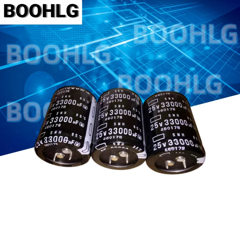2PCS 33000uF 25V Snap‑in Aluminum Electrolytic Capacitor SMH Series 35x45mm Large Capacity Electrolytic Capacitors