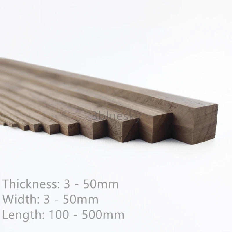 Custom Natural Black Walnut Wood Board Strips Square 3mm 5mm 8mm 10mm 12mm 15mm 20mm 25mm 30mm 50mm for DIY Woodworking Decor