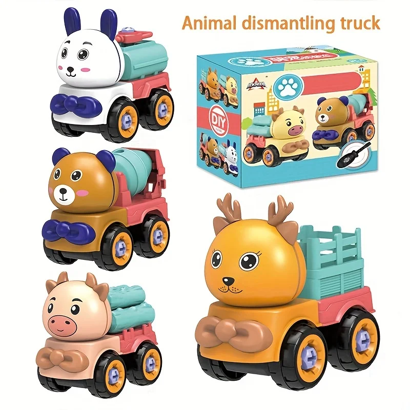 Take Apart Toys Cartoon Car Construction Toy Kids Tool Set Play Assemble Toys STEM Building Learning Game Kids Educational Toys