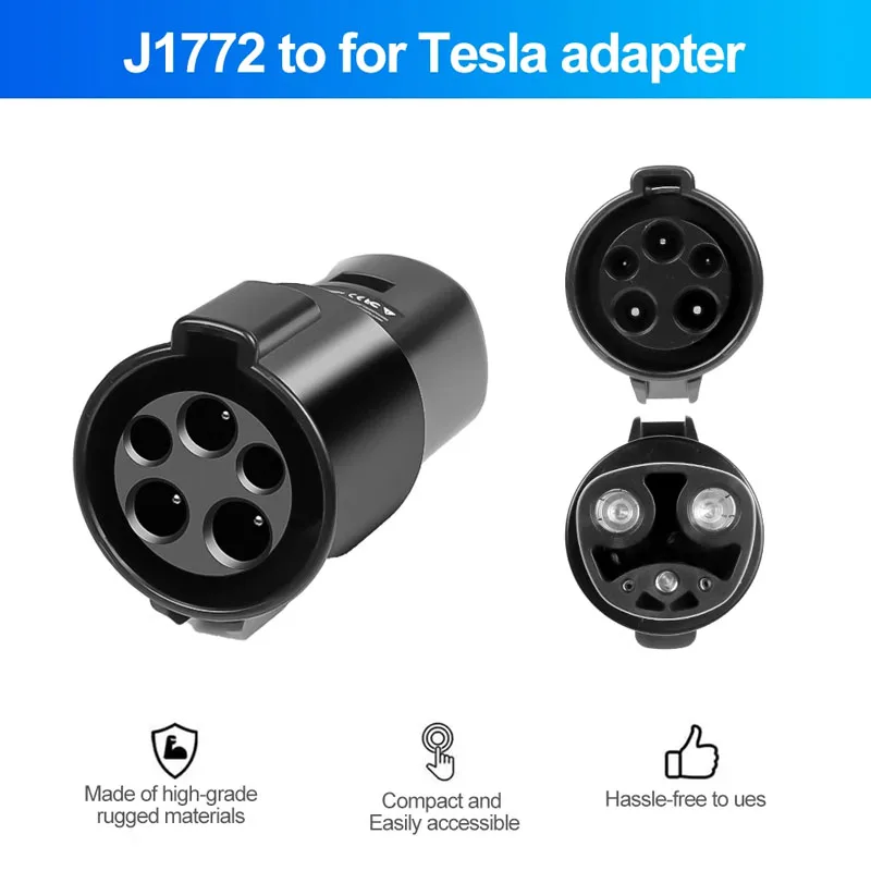 

EV Charger Adapter Type 1 To Tesla Connector Compatible With Tesla Model S/X/3/Y EV Charger Socket Plug Connector Adaptor