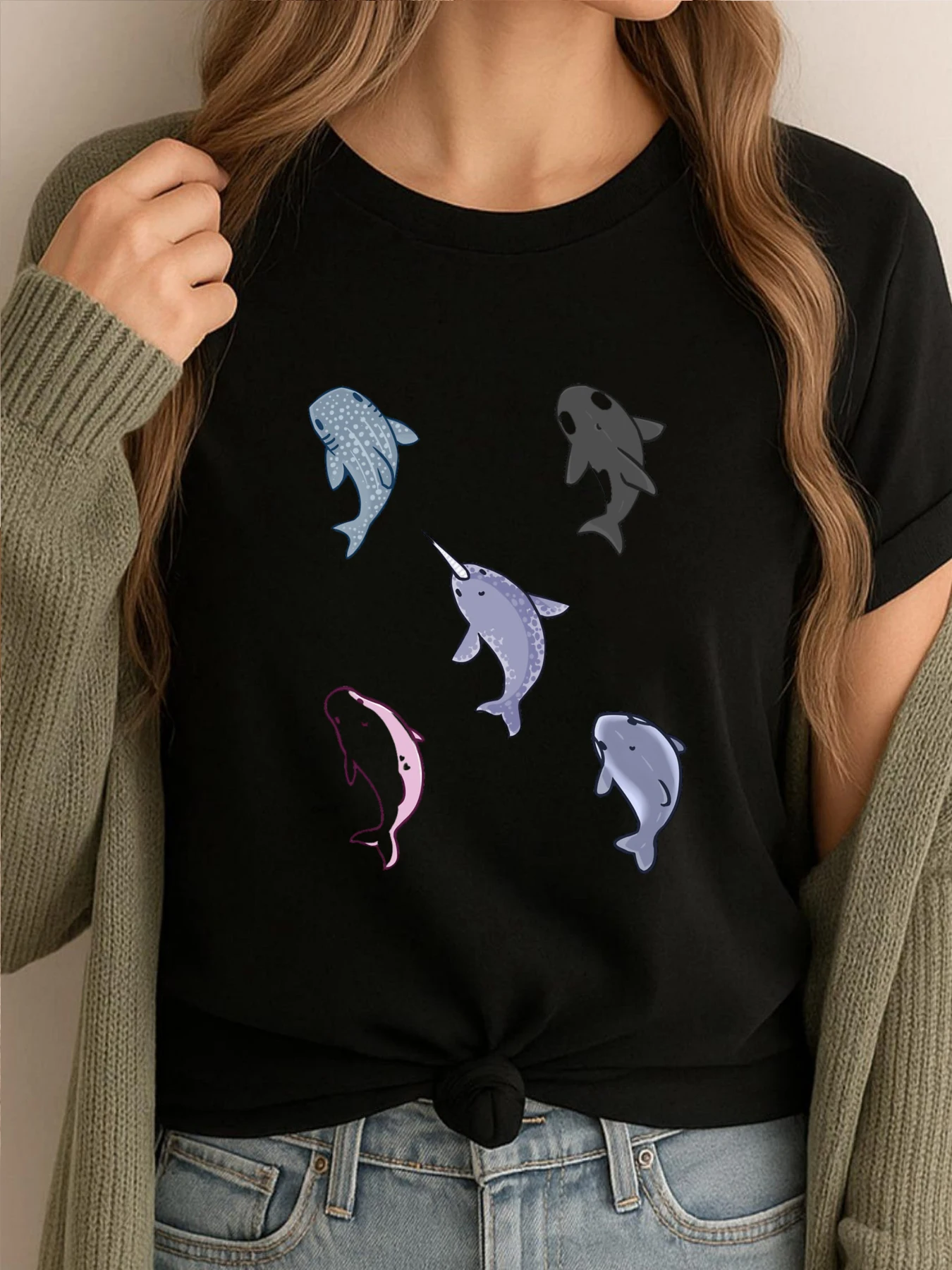 

Latest Printed Tees Sea Creatures1 Shirts Graphic Tee Fashionable And Trendy Short Sleeve Tee Vintage Style