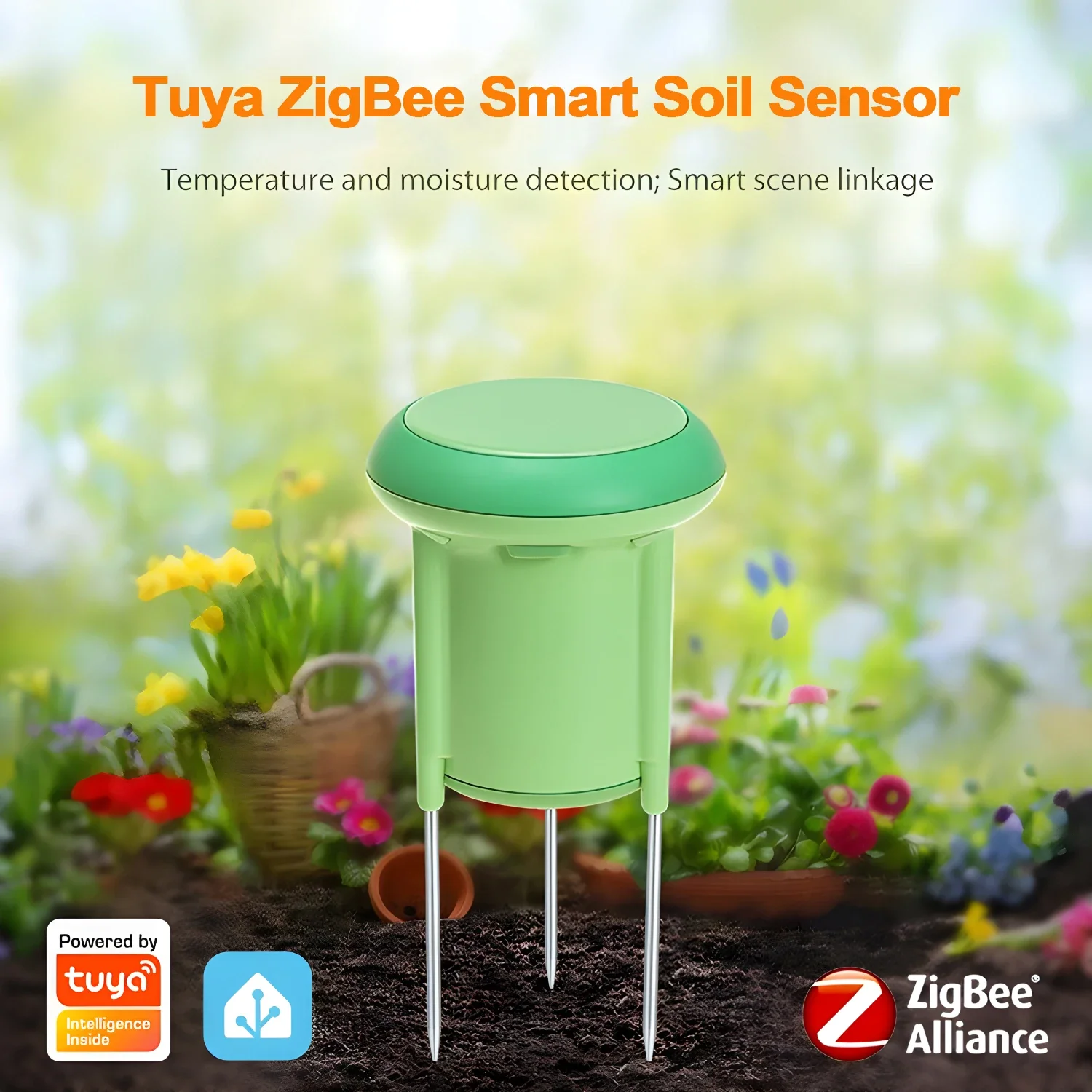 Tuya Smart ZigBee Soil Sensor Temperature & Humidity Meter Soil Moisture Detection Tester Garden Automation Irrigation Detector