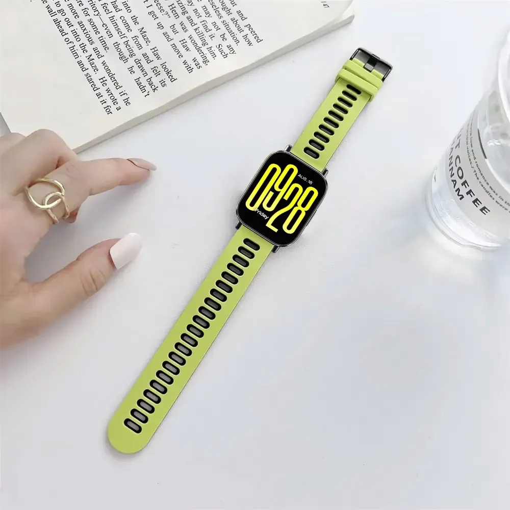 Correa deportiva de 20mm y 22mm para Redmi Watch 5 Active/Lite/Samsung Galaxy Watch 7-FE-6-5-pro-4-Accesorios clásicos de silicona para reloj