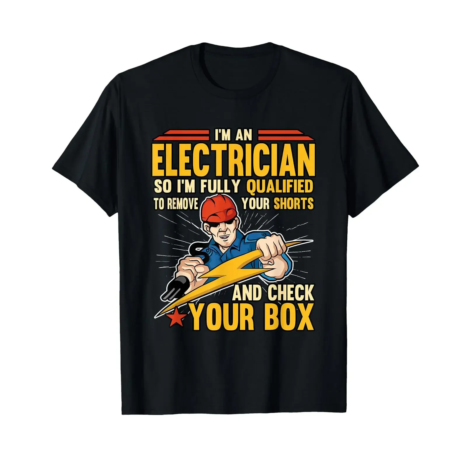Funny I'm An Electrician Electrical Wire Wiring Installer T Shirt vintage Washed Breathable fashion Stretched Soft streetwear
