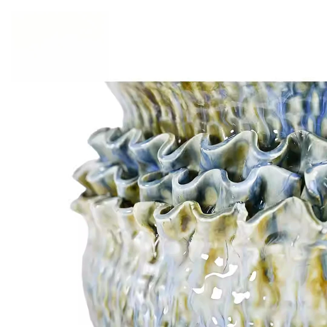 Kiln-changed ceramic flower ornaments, Nordic creative home decorations, light luxury living room TV cabinet furnishings