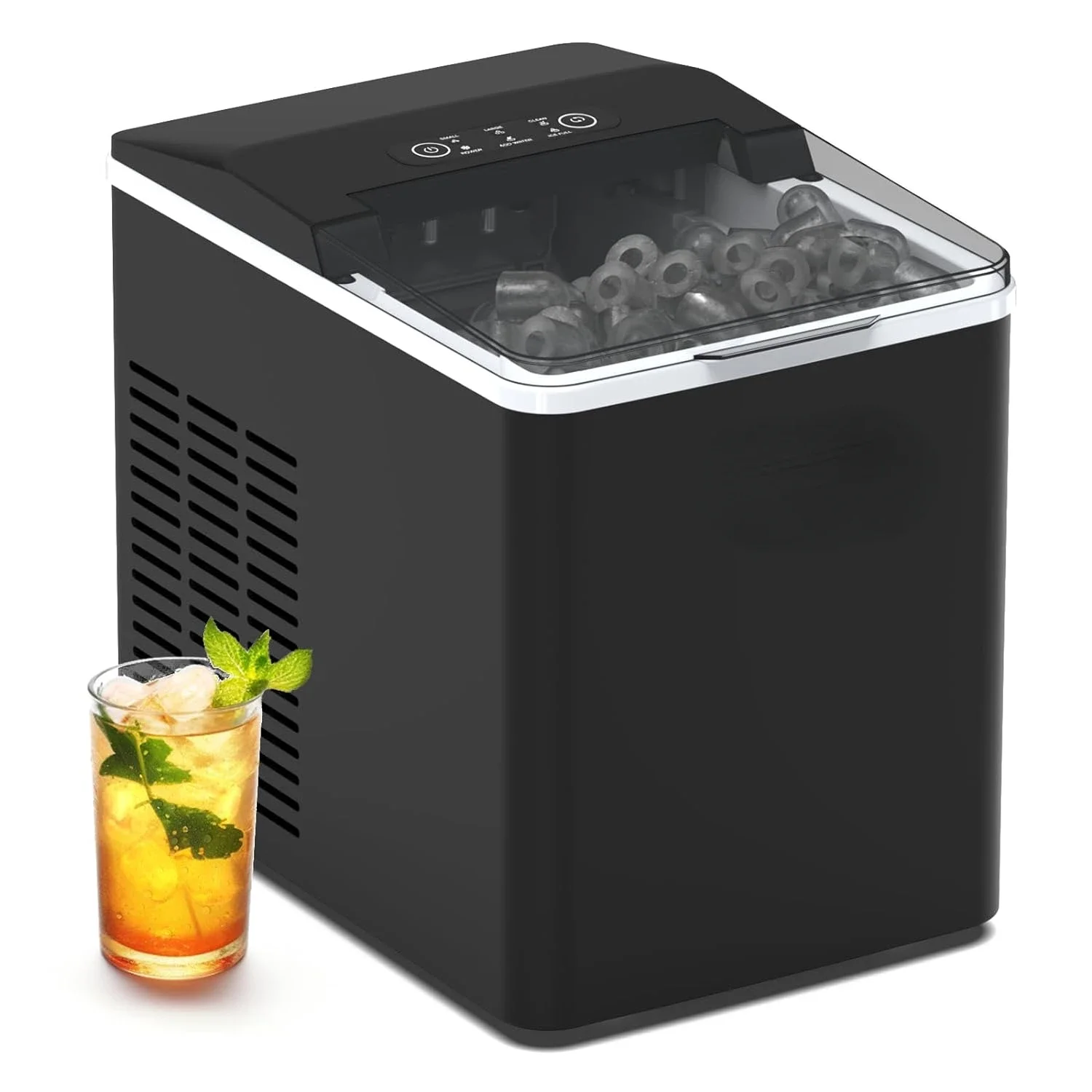 

Y90 Pro Countertop Ice Maker with Self-Cleaning, 26lbs in 24Hrs, 9 Ice Cubes Ready in 6 Mins, Ice Cube Maker Machine of 2 Sizes