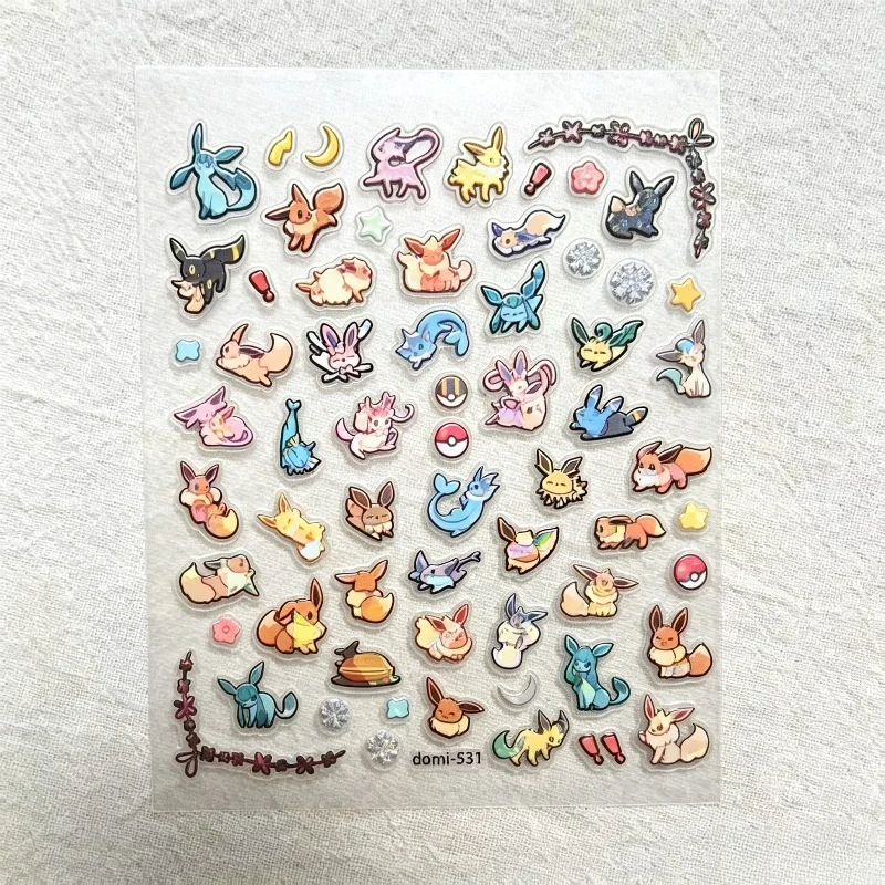 Pokemon Eevee Evolution Stickers Glaceon Leafeon Sylveon Umbreon Espeon Vaporeon Jolteon Flareon Anime Toys for Kids Scrapbook