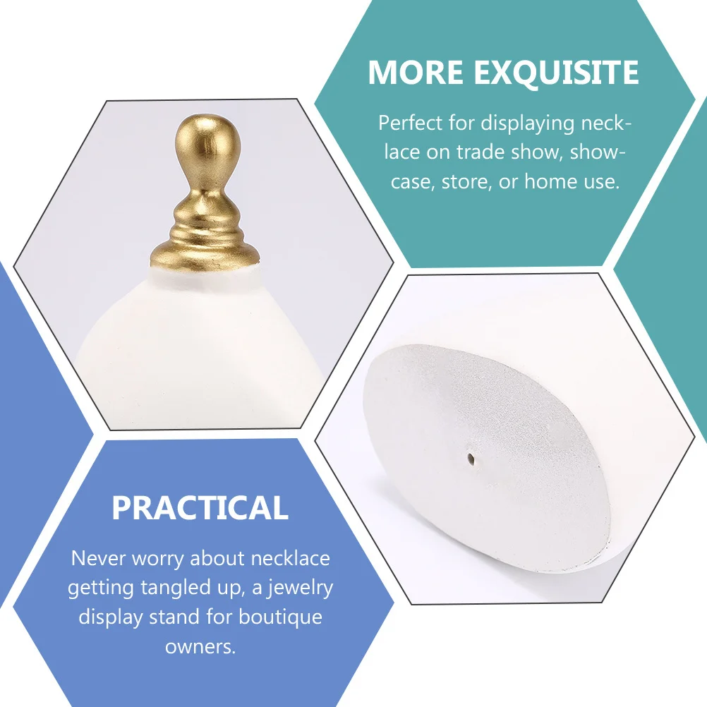 

Jewelry Bust Necklace Chain Display Stand Professional Necklace Bust Mannequin Holder Showcase Organizer for Store Home Use