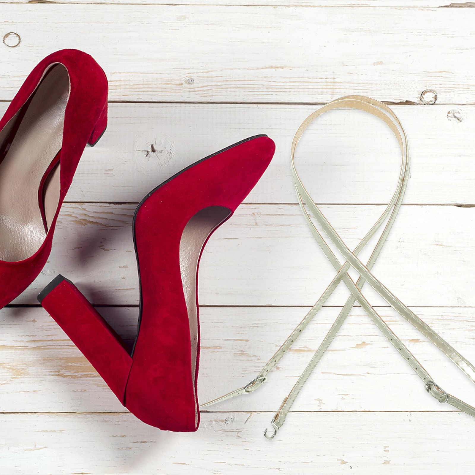 

Anti-drop Shoelaces Ankle Straps High Heel Accessories Lightweight Detachable Pu Material Cross Shoe Straps Prevent Heels