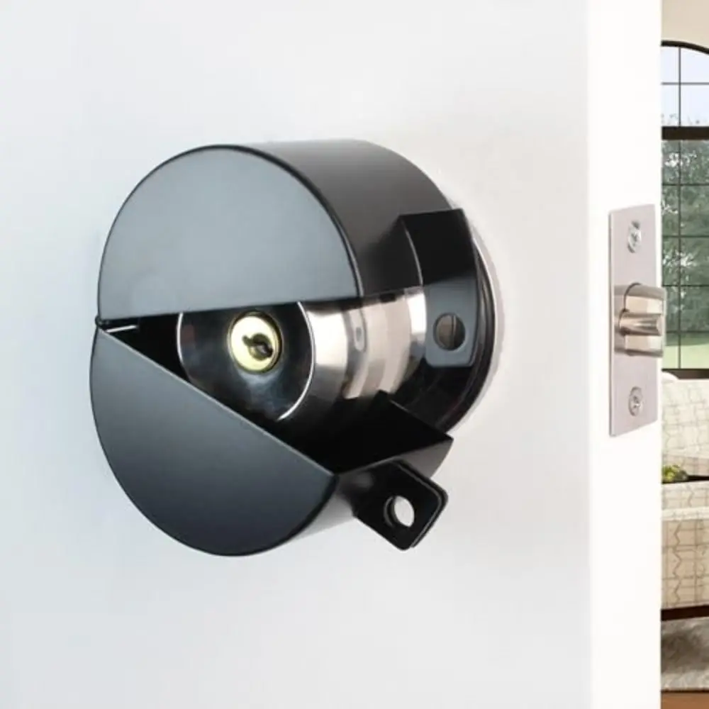 Stainless Steel Glass Door Lock Black Color Easy Install Door Knob Lock Double Bolts Portable Design Access Control Lock