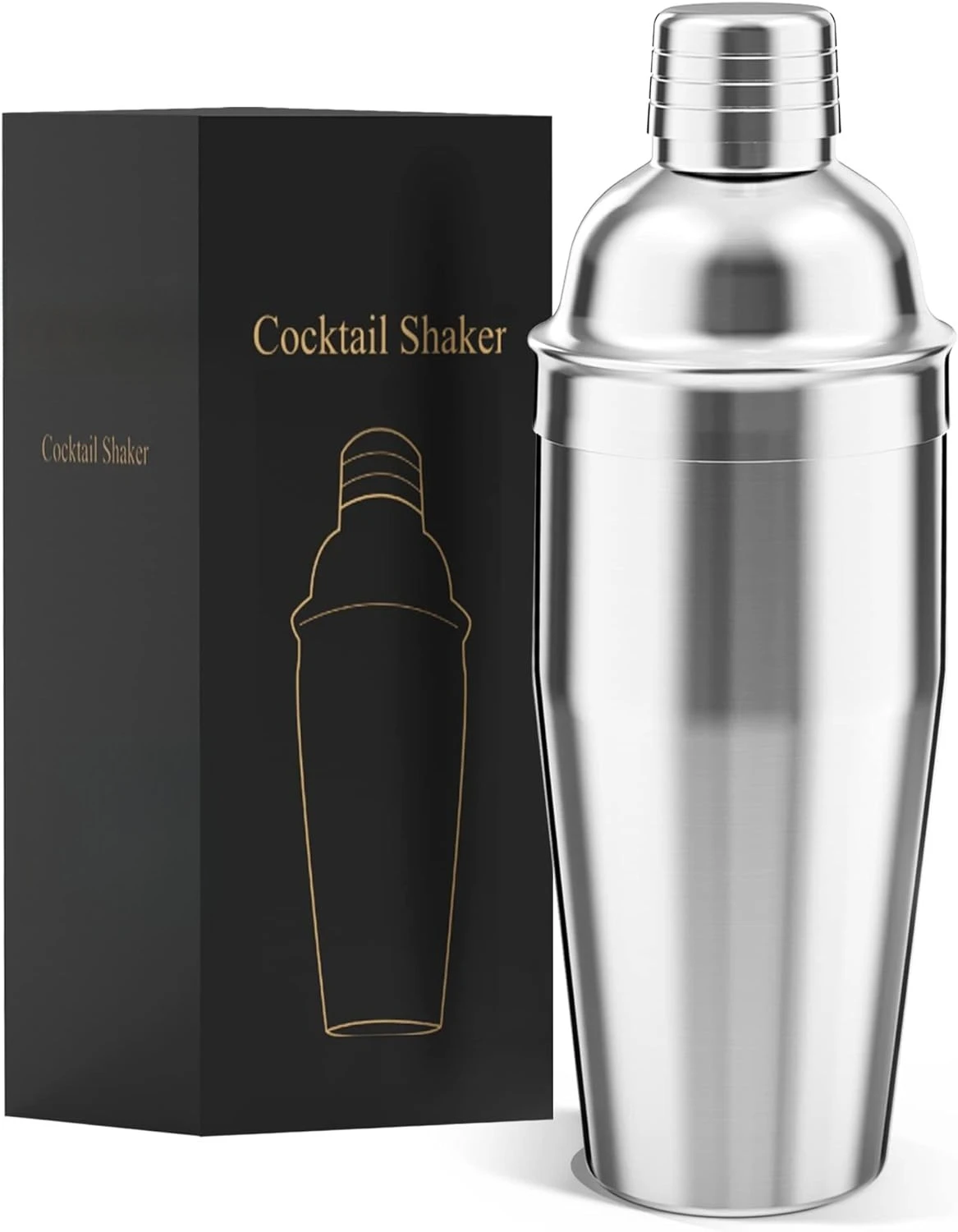 

24 oz Cocktail Shaker Martini Drink Shaker with Built in Strainer Stainless Steel Margarita Mixer Bartender Kit Gift