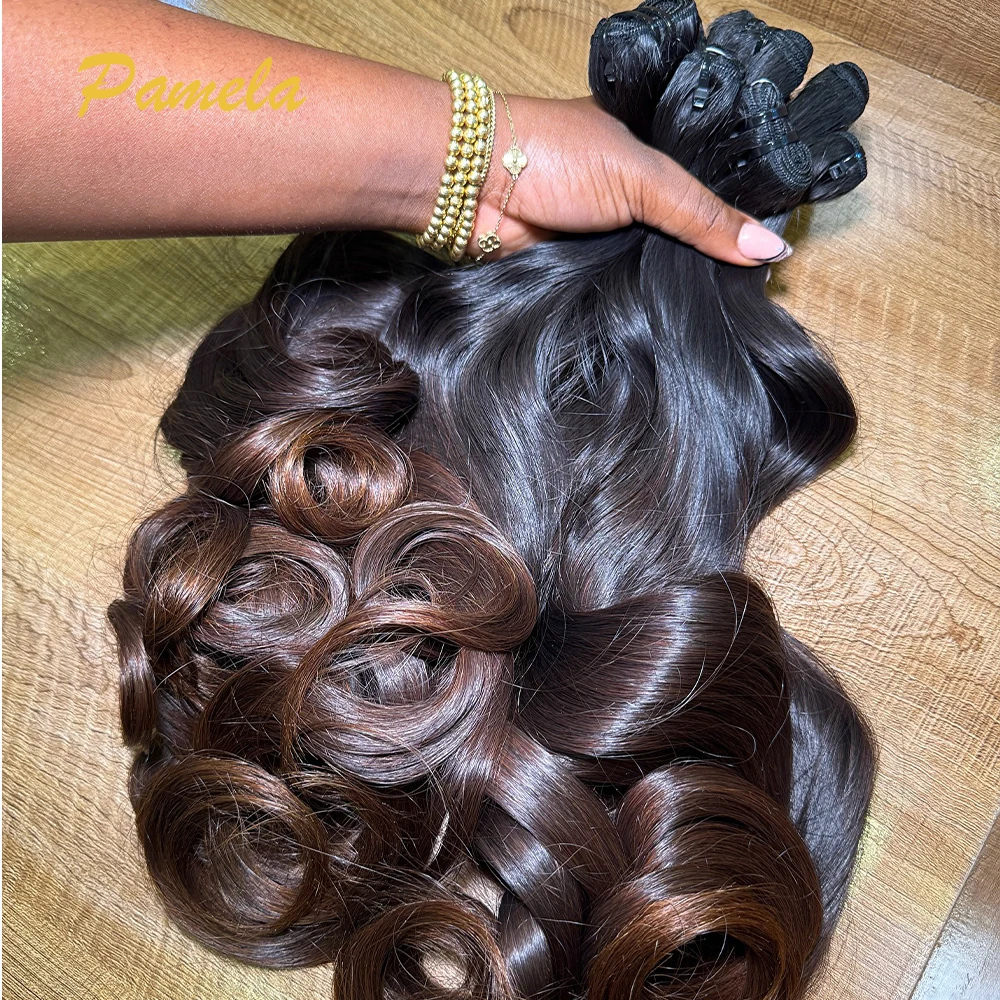 

Цветные пучки волос Ombre 1b/4, 100% натуральные необработанные волосы, свободная волна, 3 пучка, настоящие человеческие волосы для наращивания, для женщин