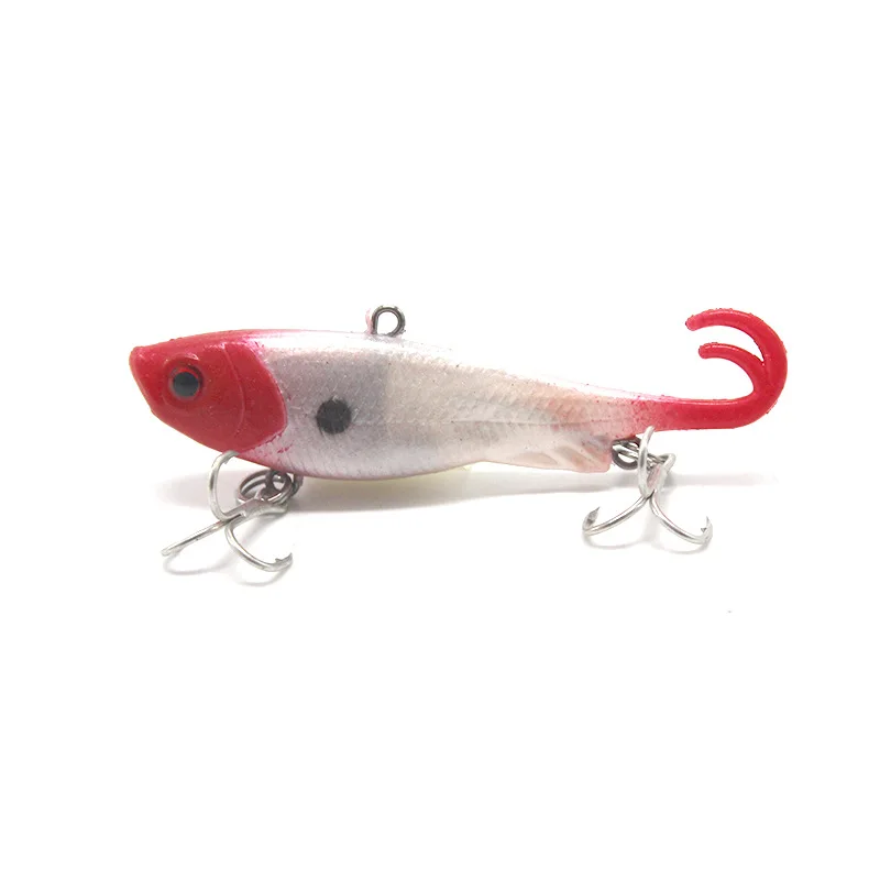 

NEW Soft bait Vib lure roll Tail 6.5cm13g Soft vib fish Vibrating With Fork Tail Fishing lures pesca jigg winter Lead bait