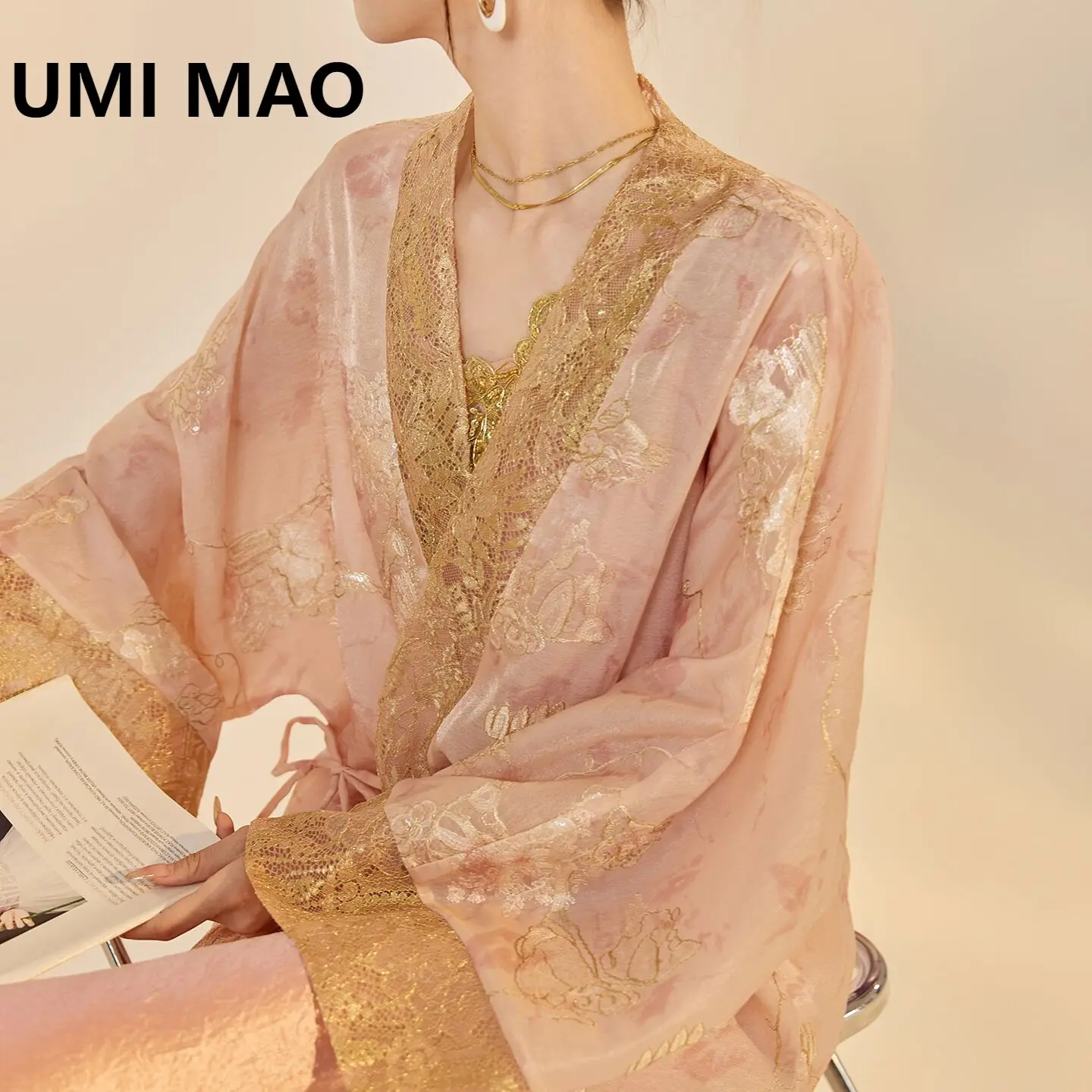 

UMI MAO новое пальто в китайском стиле, модная дизайнерская куртка на шнуровке с вышивкой, женский элитный свободный кардиган, топ Femme Y2K