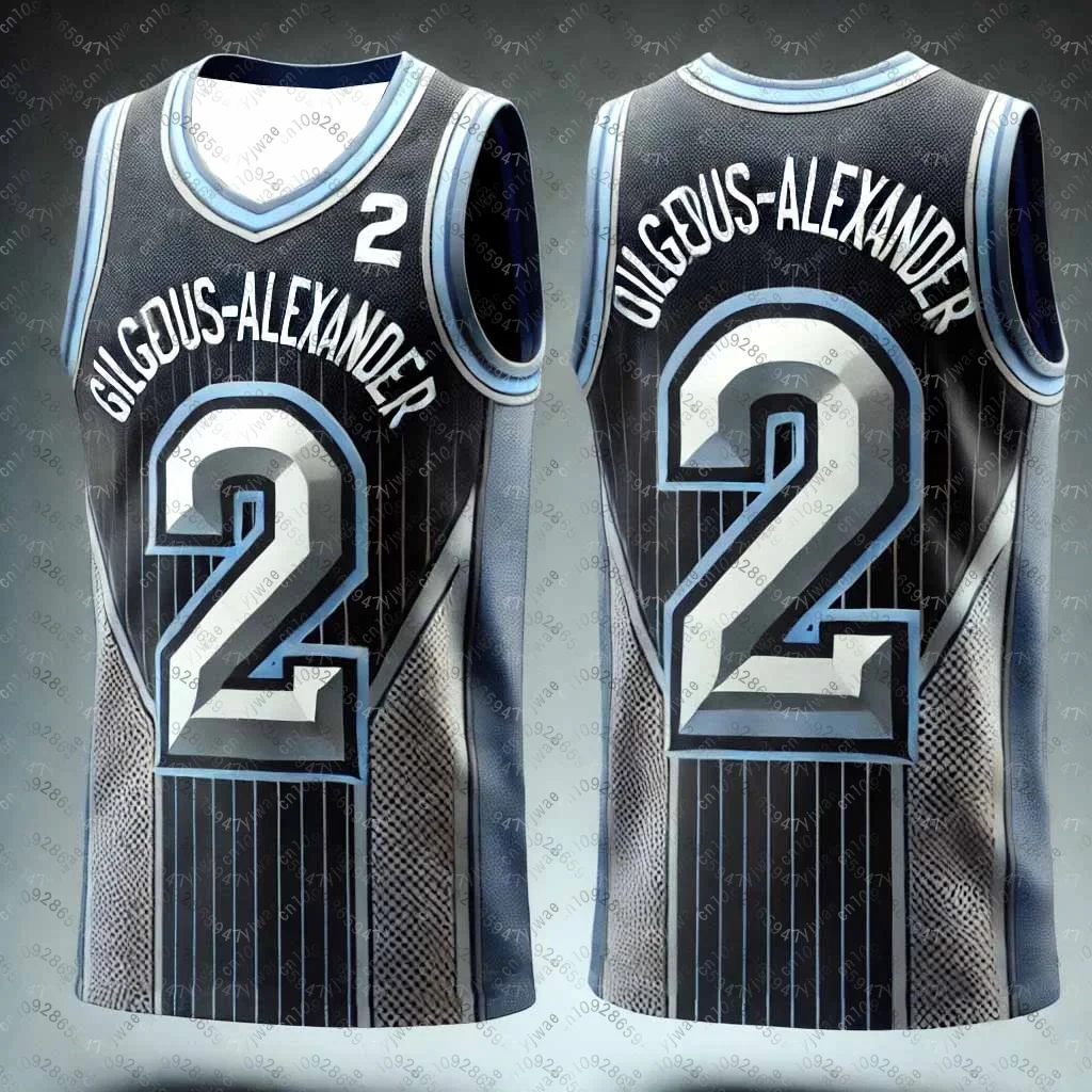 CHATGPT مصممة للأولاد والرجال ثلاثية الأبعاد مطبوعة رقم 2 Gilgeous-Alexander تدريب المرأة الرياضية سترة دون أكمام كرة السلة تانك القمم
