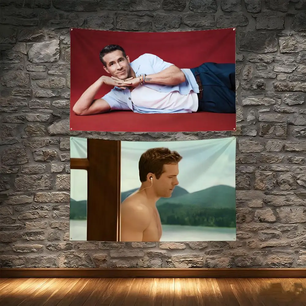 Movie Star R-Ryan Reynolds Flags Tapestry Creative Pattern Photo Living Room Wall Art Party Outdoor Decor