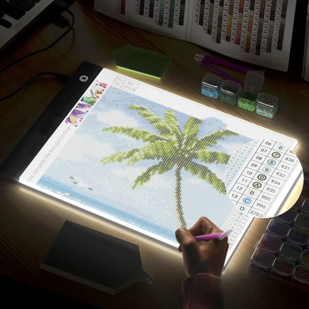 A4 A5 LED Copying Table Children Drawing Board Transparent Copying Table Adjustable Brightness Night Light Notebook