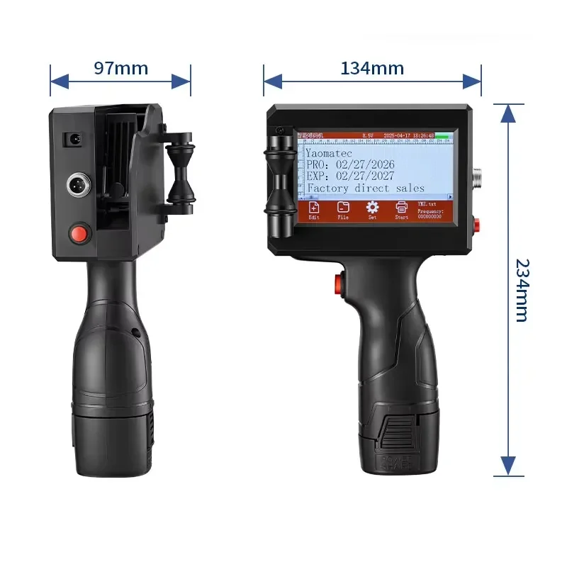 Picture 3: Yaomatec 12.7mm Handheld Inkjet Printer Portable Batch Coding Machine for Date QR Barcode Logo Expiry Date Printing on Carton