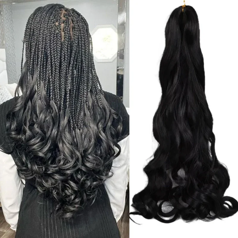 French Curls Braiding Hair Spiral Curls Hair Extensions for Women Pre Stretched Synthetic Loose Wave Crochet Hair Ombre Blonde