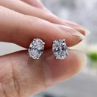CAOSHI Simple Shiny Oval-shaped CZ Earrings for Female Graceful Lady Versatile Accessories Classical Elegance Women's Jewelry - Image 2