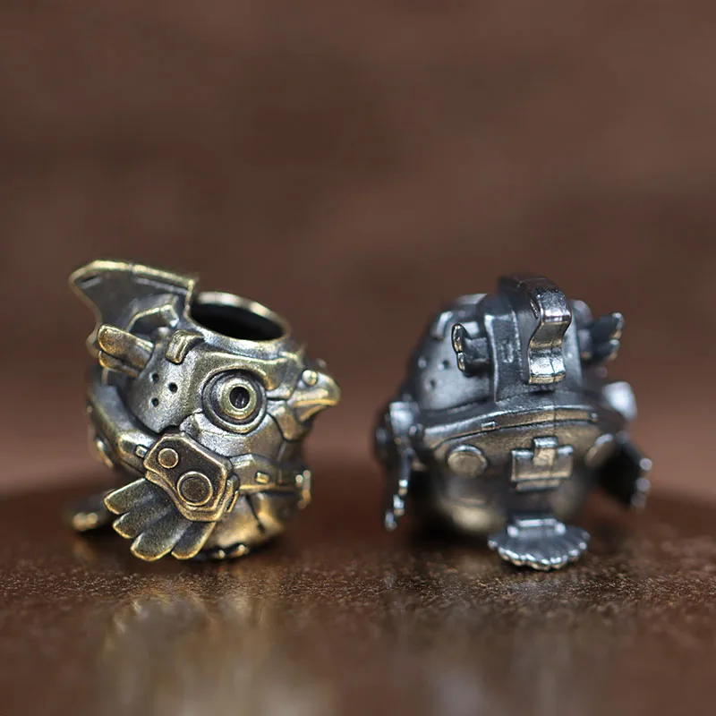 Mechanical Bird Brass Knife Beads EDC Outdoor Paracord Handmade DIY Bracelets Accessories Umbrella Rope Woven Lanyard Pendants 