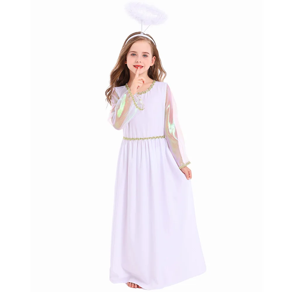 Costume da angelo per bambini, abbigliamento da spettacolo per Halloween, costume da fata T Princ Dr-Up per bambini, stagione primaverile
