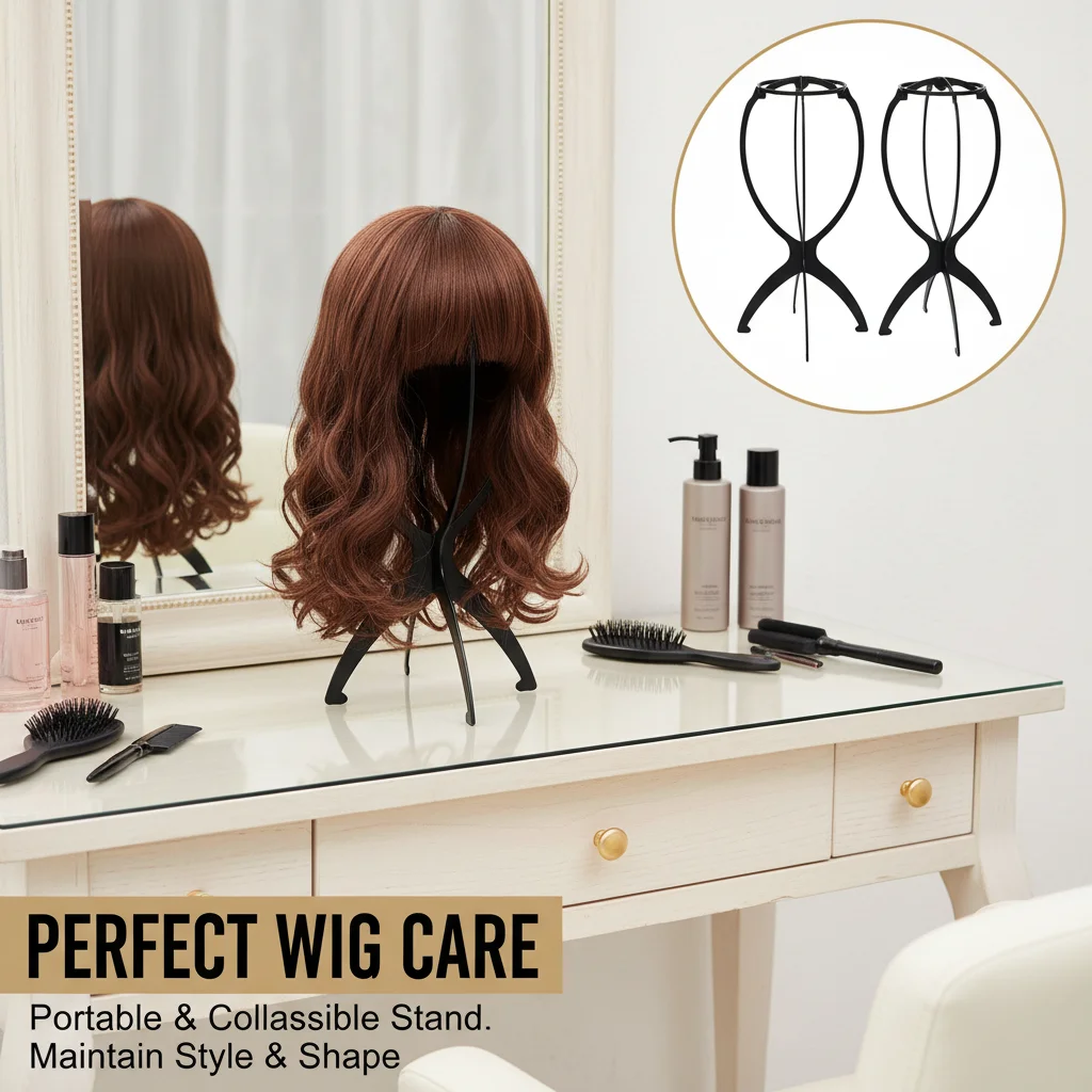 

Складная подставка для париков, пластиковая портативная подставка для шляп, регулируемая, прочная, для парикмахерских, моделей, домашнего и салонного использования