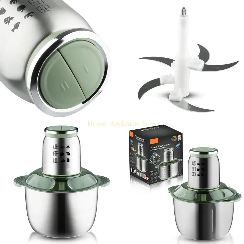 D0AB 5L طاحونة طاحونة المطبخ المطبخ الكهربائي معالج الطعام الخضار مروحية