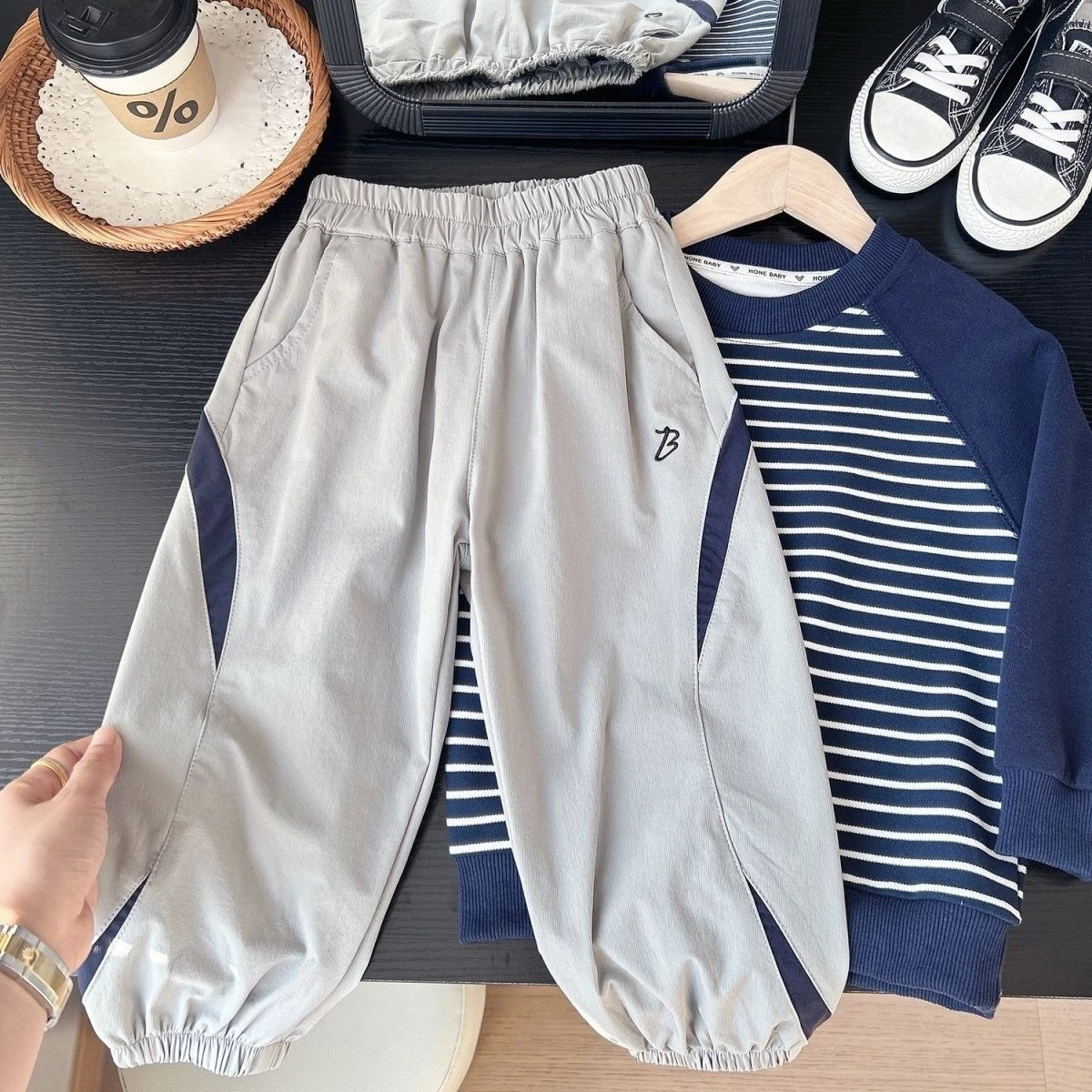 Boys Color Block Cargo Pants 2026 New Spring Summer Autumn Kids Quick Dry Lightweight Outdoor Hiking Trousers  137