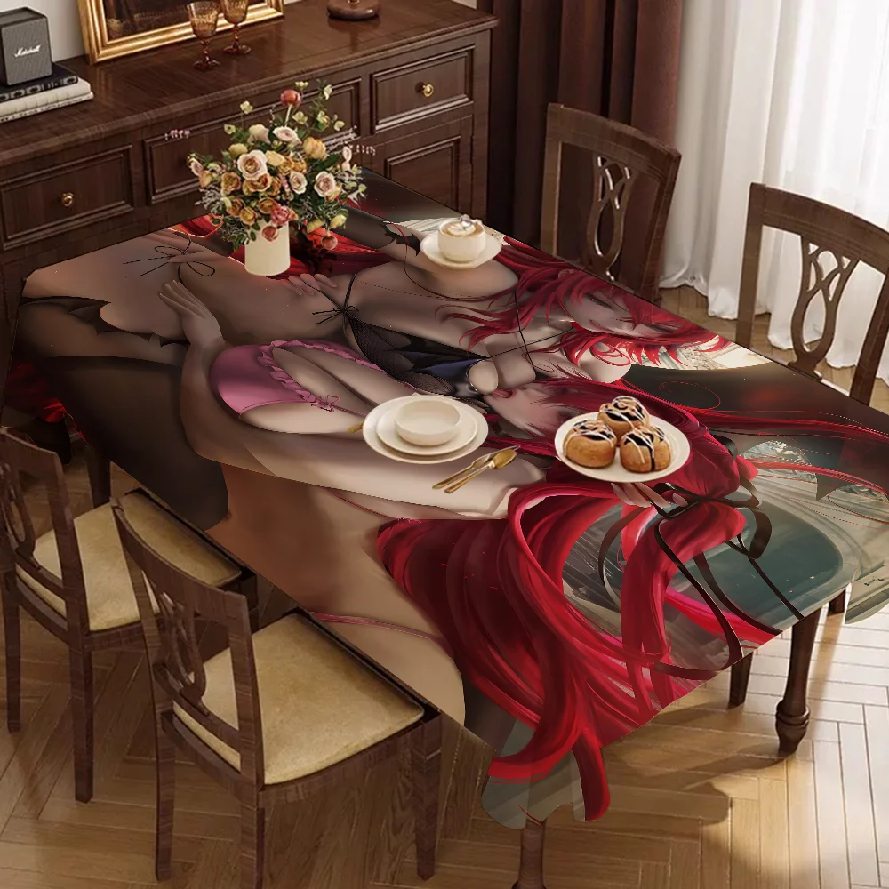 

Аниме школьная скатерть DxD с принтом из полиэстера, водонепроницаемая маслостойкая прямоугольная скатерть для вечеринки, коврик для пикника