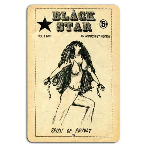 Black Star: Anarchist Spirit of Revolt - Letrero metálico vintage -aluminio