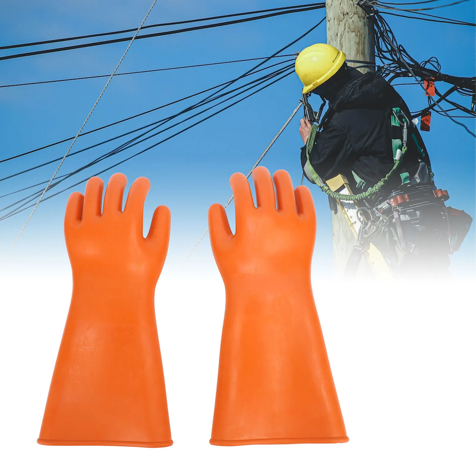 

ZK30 Rubber Gloves 35KV High Voltage Electrical Work Insulating Protection Non Static for Linesmen